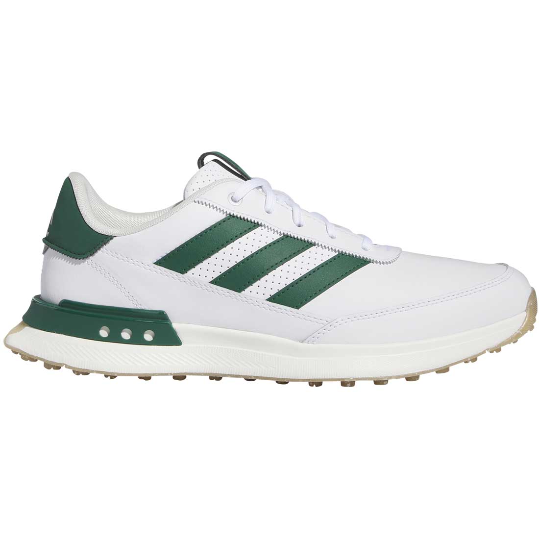 Adidas S2G Spikeless Leather 24 Golf Shoes White/Collegiate Green
