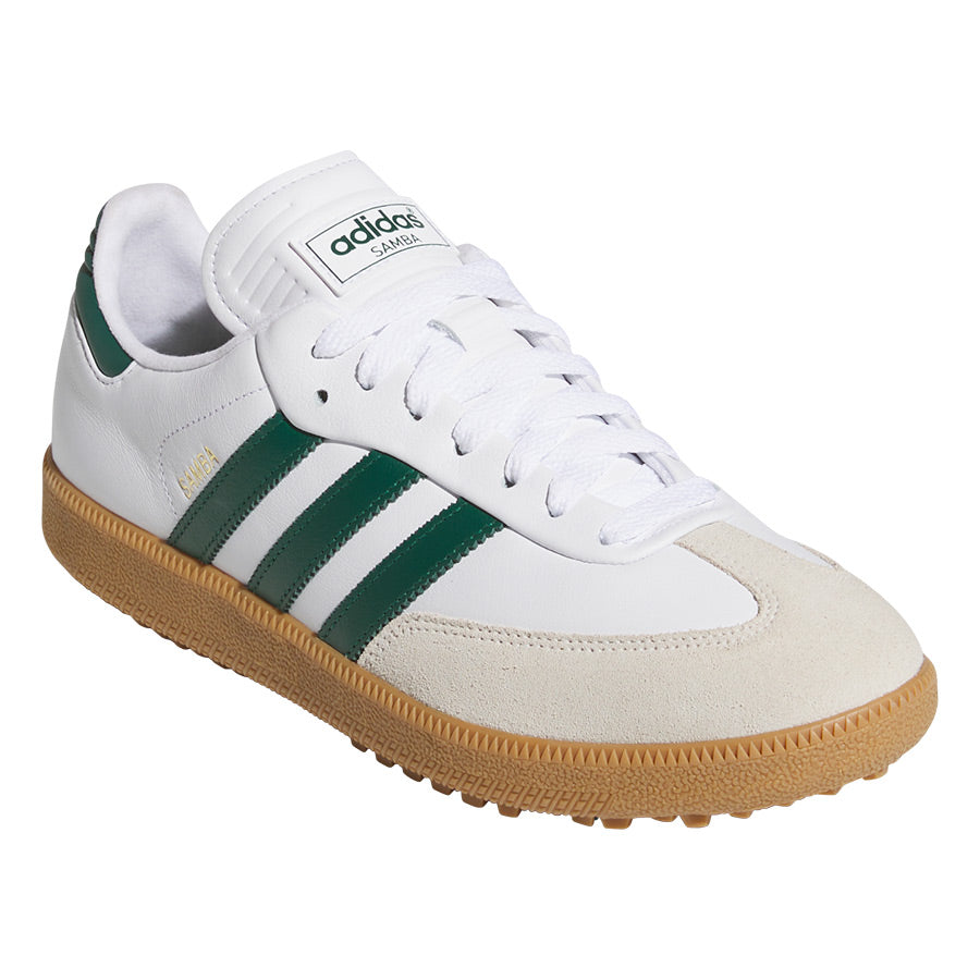 Adidas Samba Spikeless Golf Shoes White/Collegiate Green/Gum