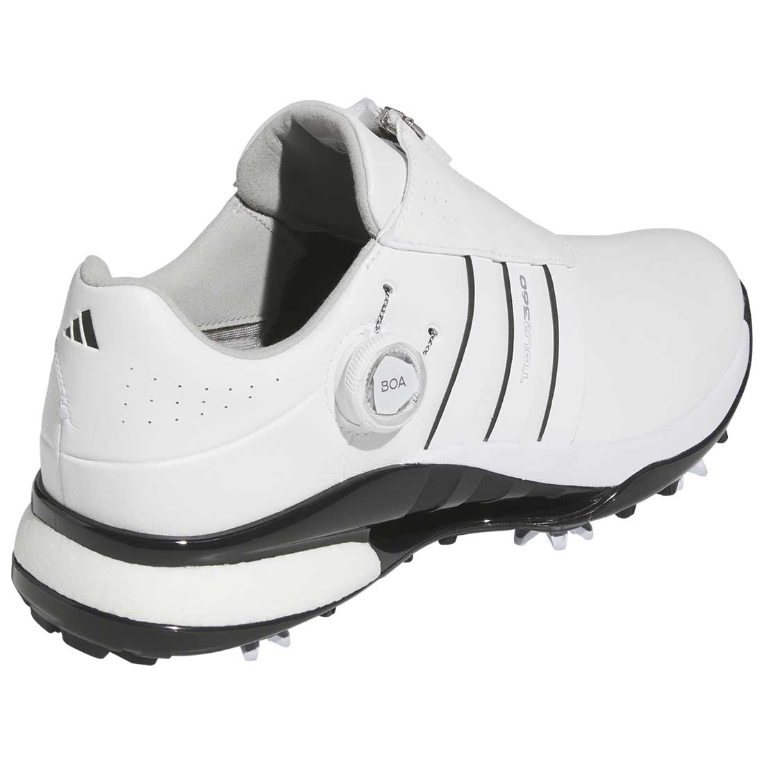 Adidas Tour360 24 BOA Golf Shoes White/White/Black – Golf Discount