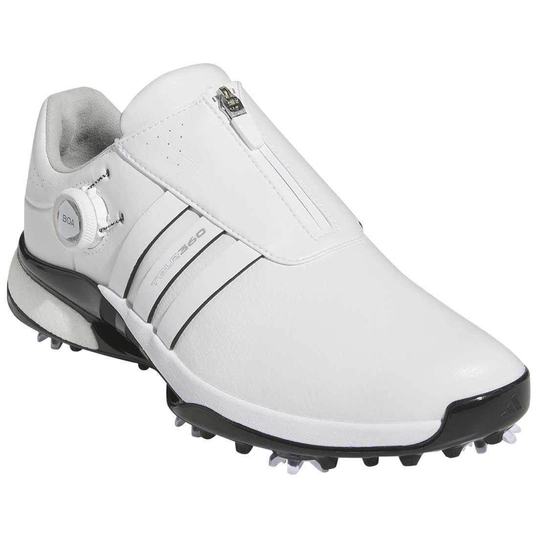 Adidas Tour360 24 BOA Golf Shoes White/White/Black – Golf Discount