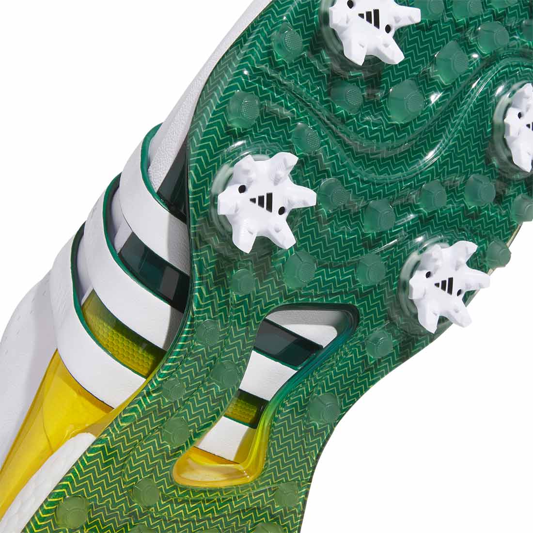 Adidas Tour360 24 Golf Shoes White/Collegiate Green/Yellow