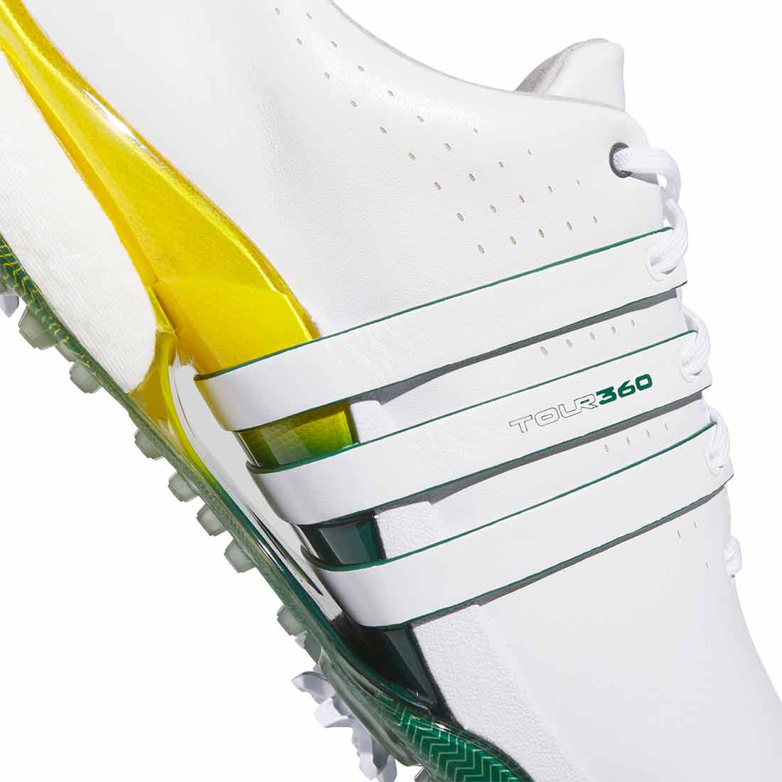 Adidas Tour360 24 Golf Shoes White/Collegiate Green/Yellow