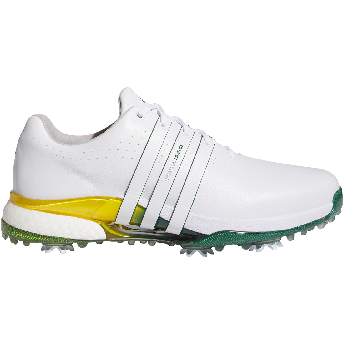 Adidas Tour360 24 Golf Shoes White/Collegiate Green/Yellow