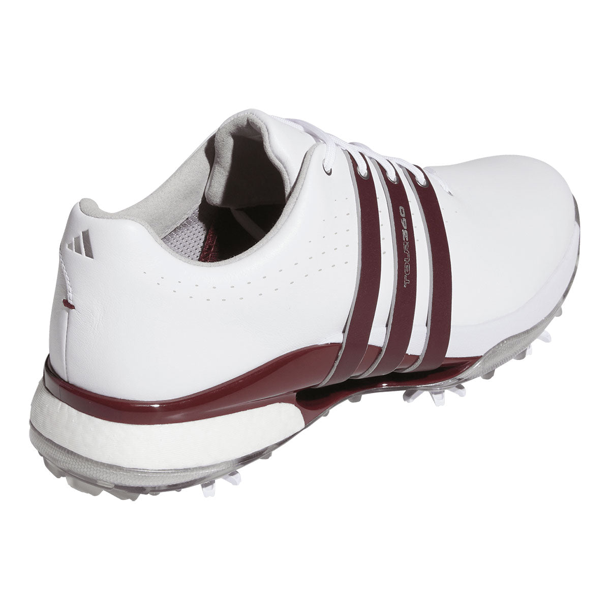 Adidas Tour360 24 Golf Shoes White/Maroon/Iron