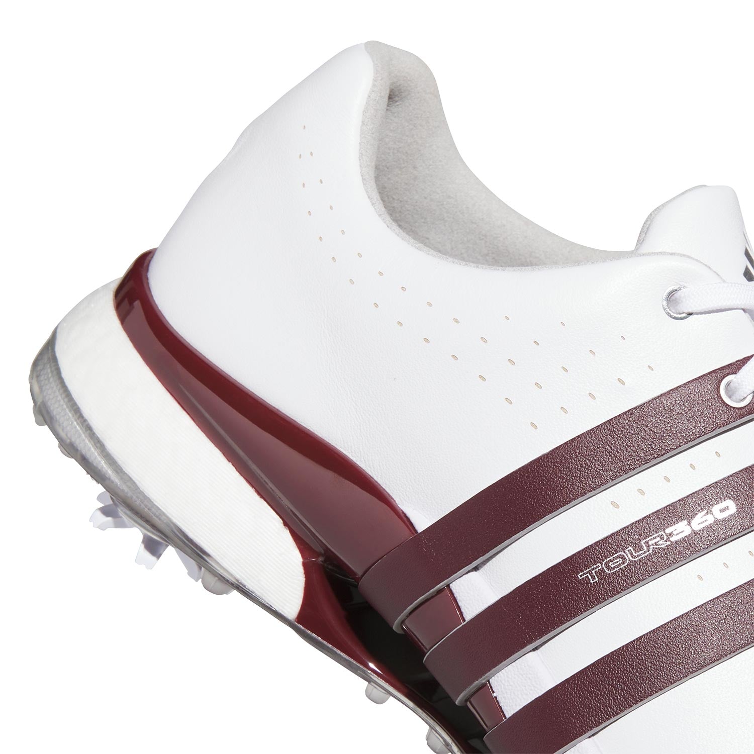 Adidas Tour360 24 Golf Shoes White/Maroon/Iron – Golf Discount