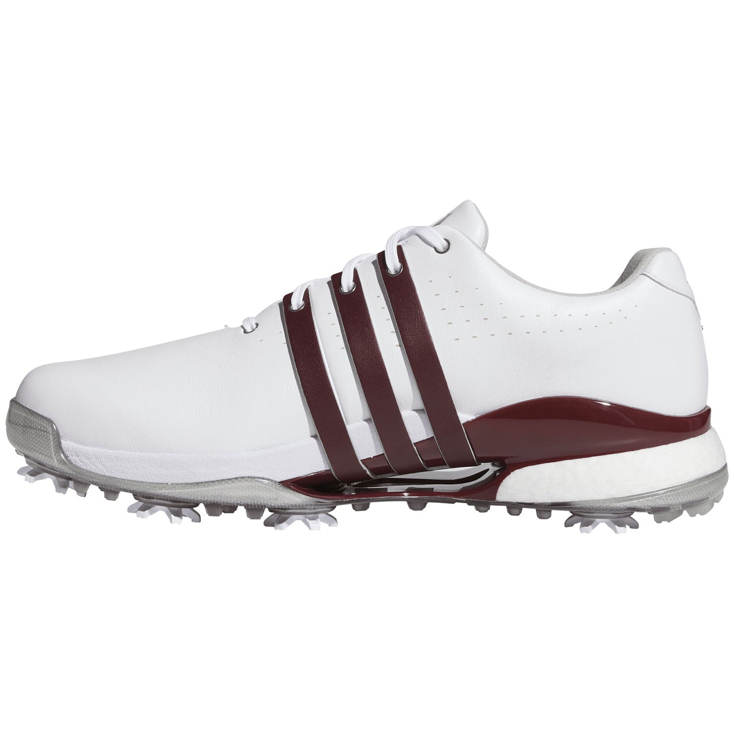 Adidas Tour360 24 Golf Shoes White/Maroon/Iron