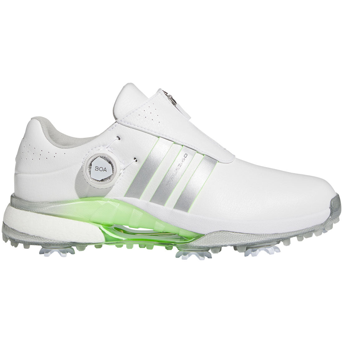 Adidas Women's Tour360 24 BOA Golf Shoes White/Silver/Green Spark