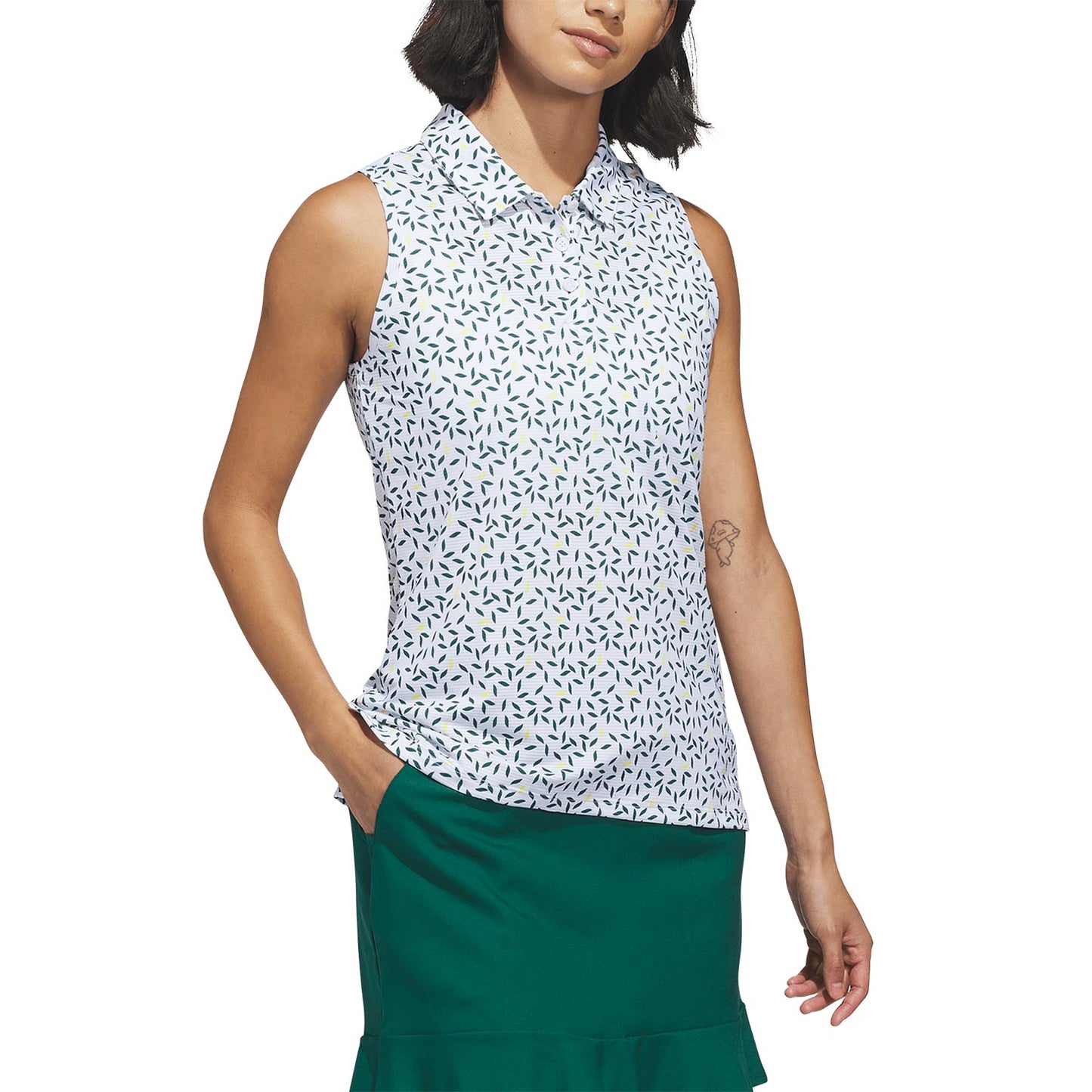 Adidas Women's Ultimate365 Printed Ottoman Sleeveless Golf Polo