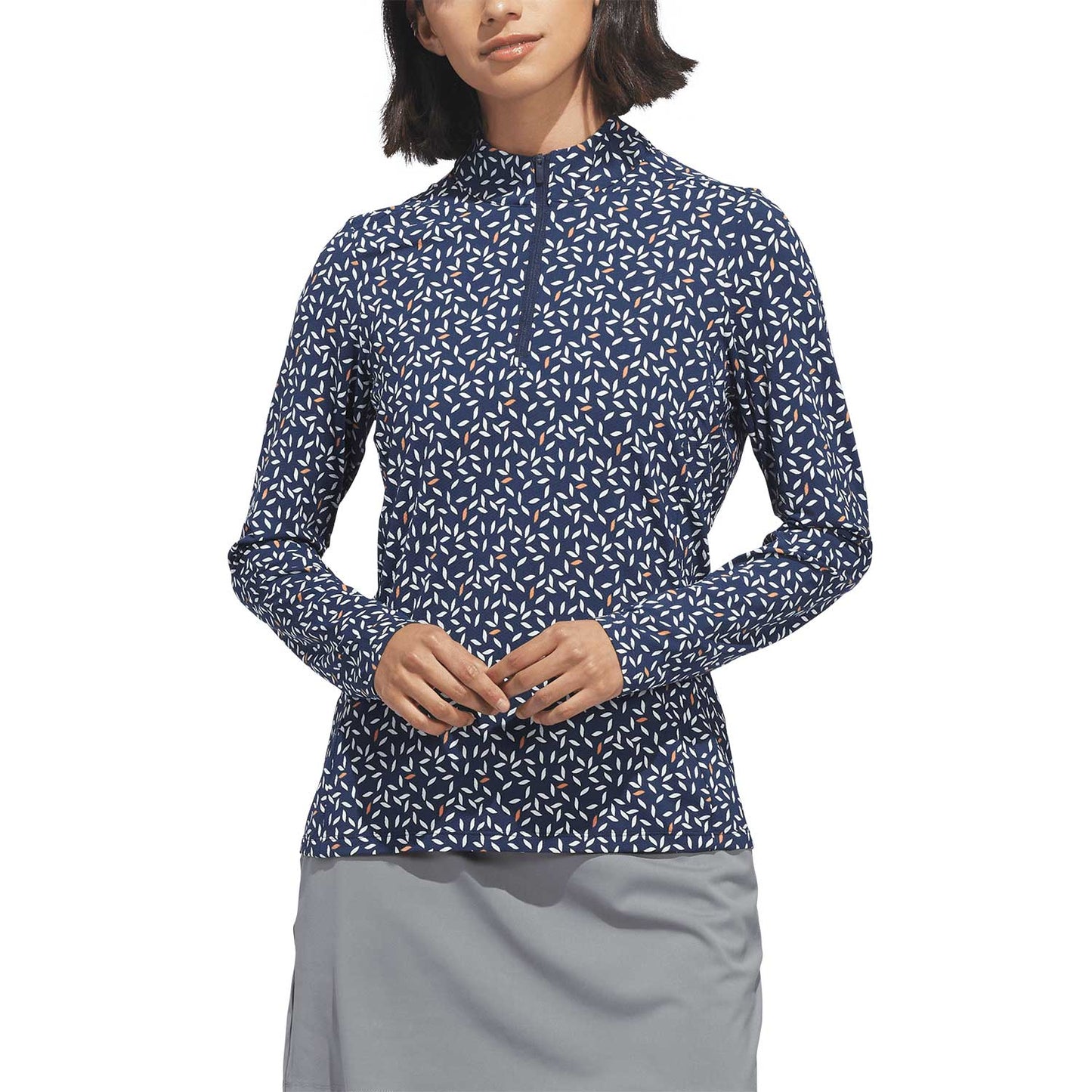 Adidas Women's Ultimate365 Printed Quarter Zip Golf Mock