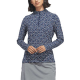 Adidas Women's Ultimate365 Printed Quarter Zip Golf Mock