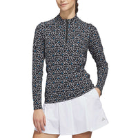 Adidas Women's Ultimate365 Printed Quarter Zip Golf Mock