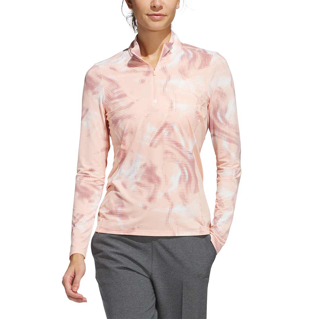 Adidas Women's Ultimate365 Printed Quarter Zip Mock
