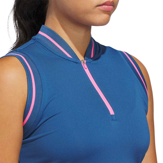Adidas Women's Ultimate365 Zip Sleeveless Golf Polo