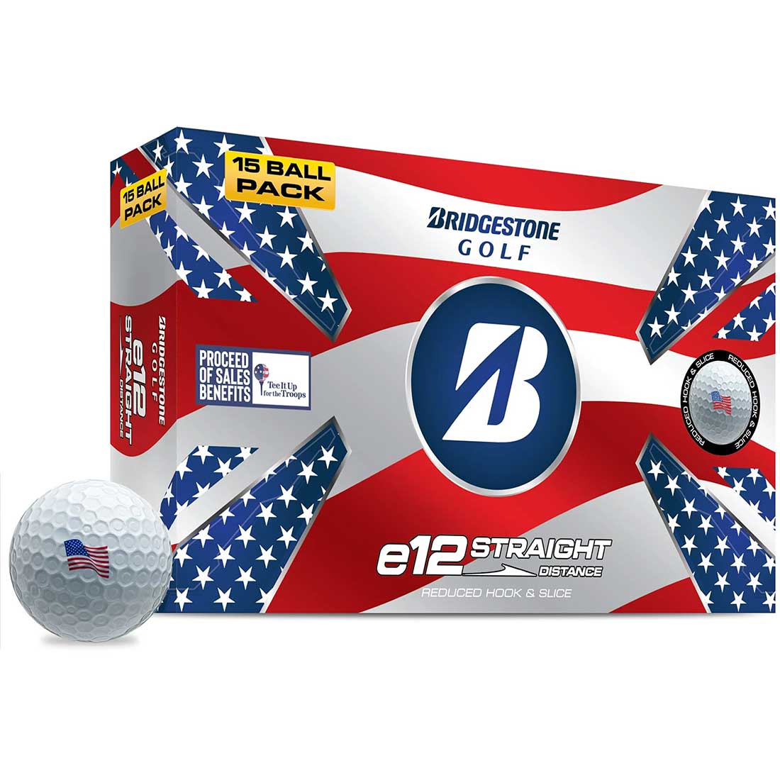 Bridgestone e12 Straight Patriot 15-Pack Golf Balls