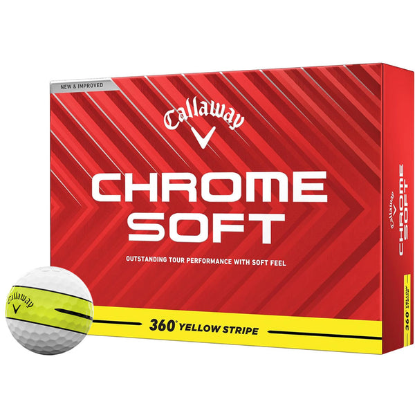 Callaway 2024 Chrome Soft 360 Yellow Stripe Golf Balls – Golf Discount
