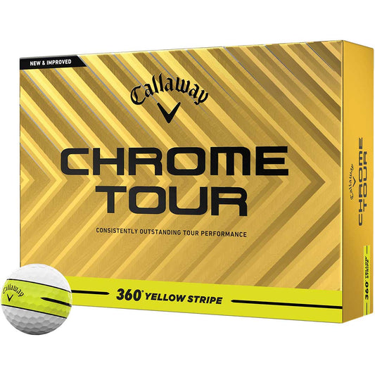 Callaway Chrome Tour 360 Yellow Stripe Golf Balls