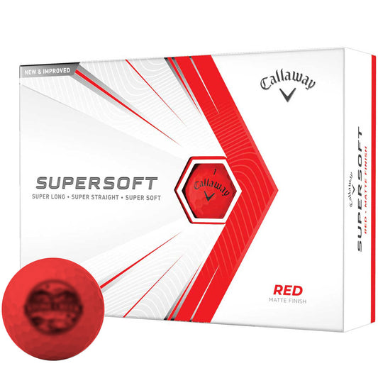 Callaway 2021 Supersoft Matte Red Logo Overrun Golf Balls