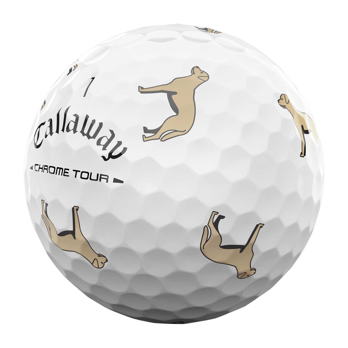 Callaway Chrome Tour Dogs Yellow Lab Golf Balls