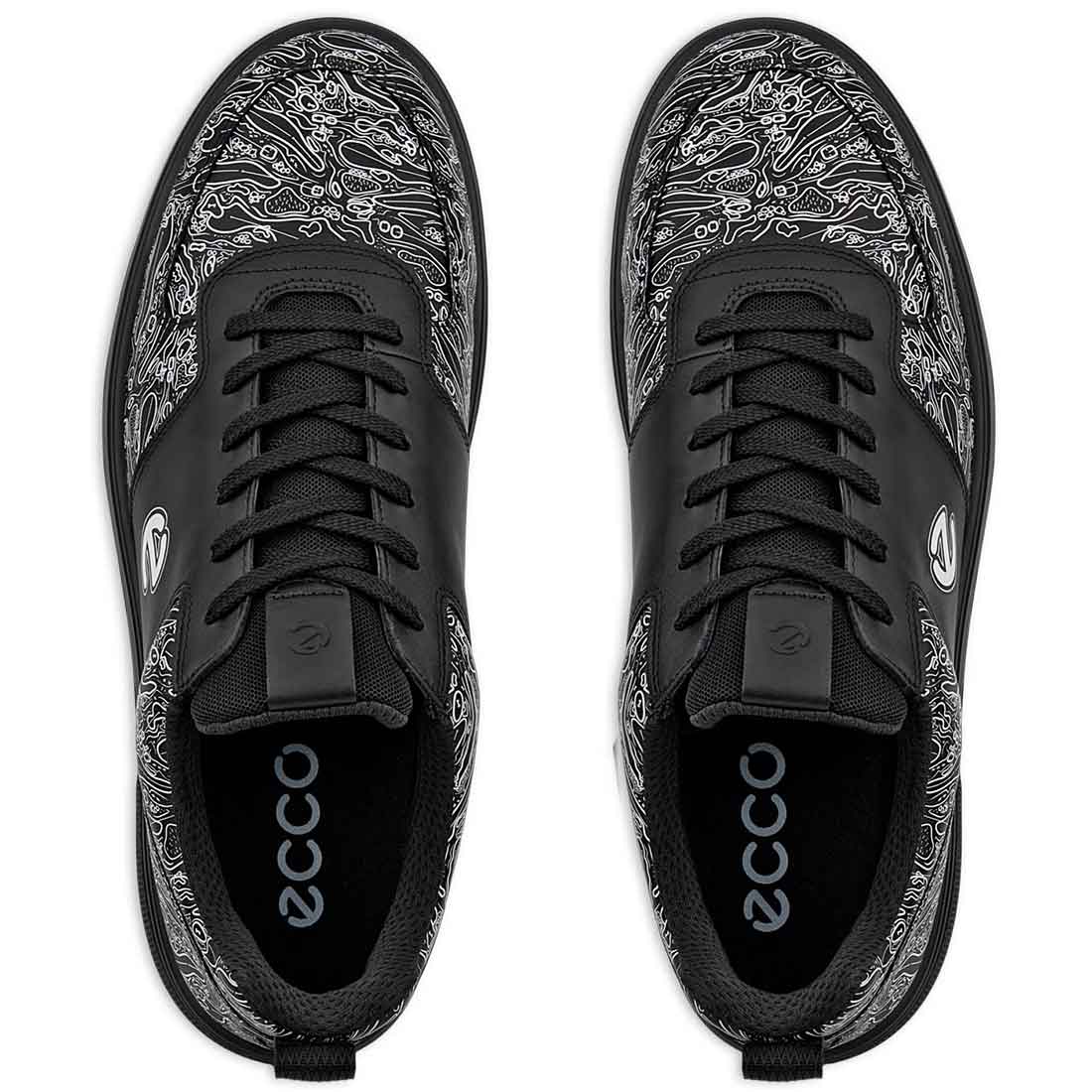 Ecco Street 720 Leather Gore-Tex Golf Shoes Black/White