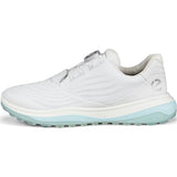 Ecco Women's Lt1 Hybrid Leather BOA Golf Shoes White/Blue