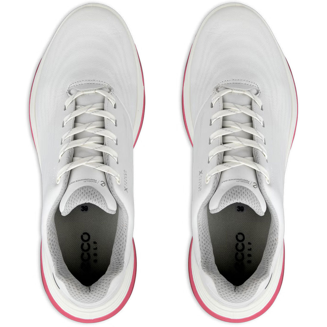 Ecco Women's Lt1 Hybrid Leather Golf Shoes White/Rose