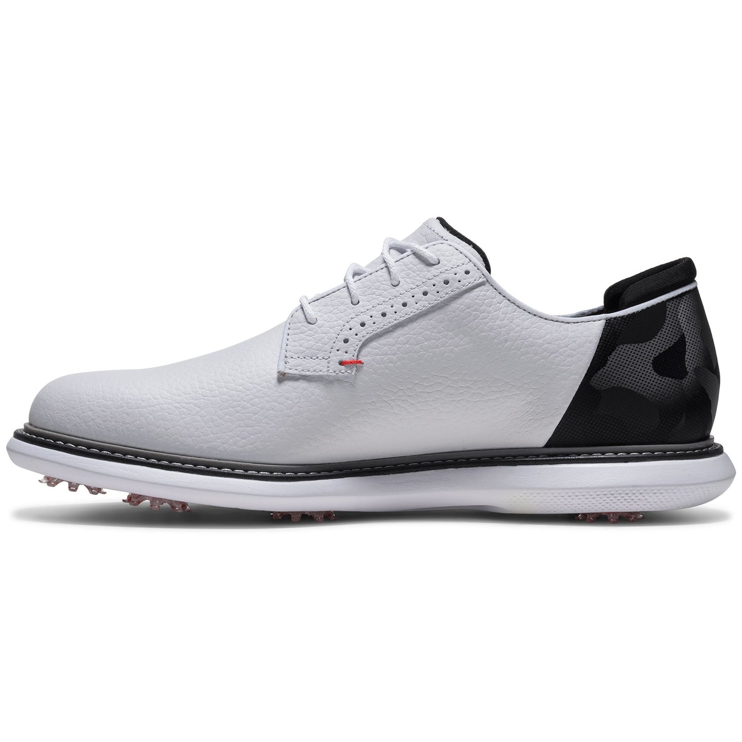 FootJoy FJ Traditions Blucher Golf Shoes White/Black Camo/Cherry Tomato