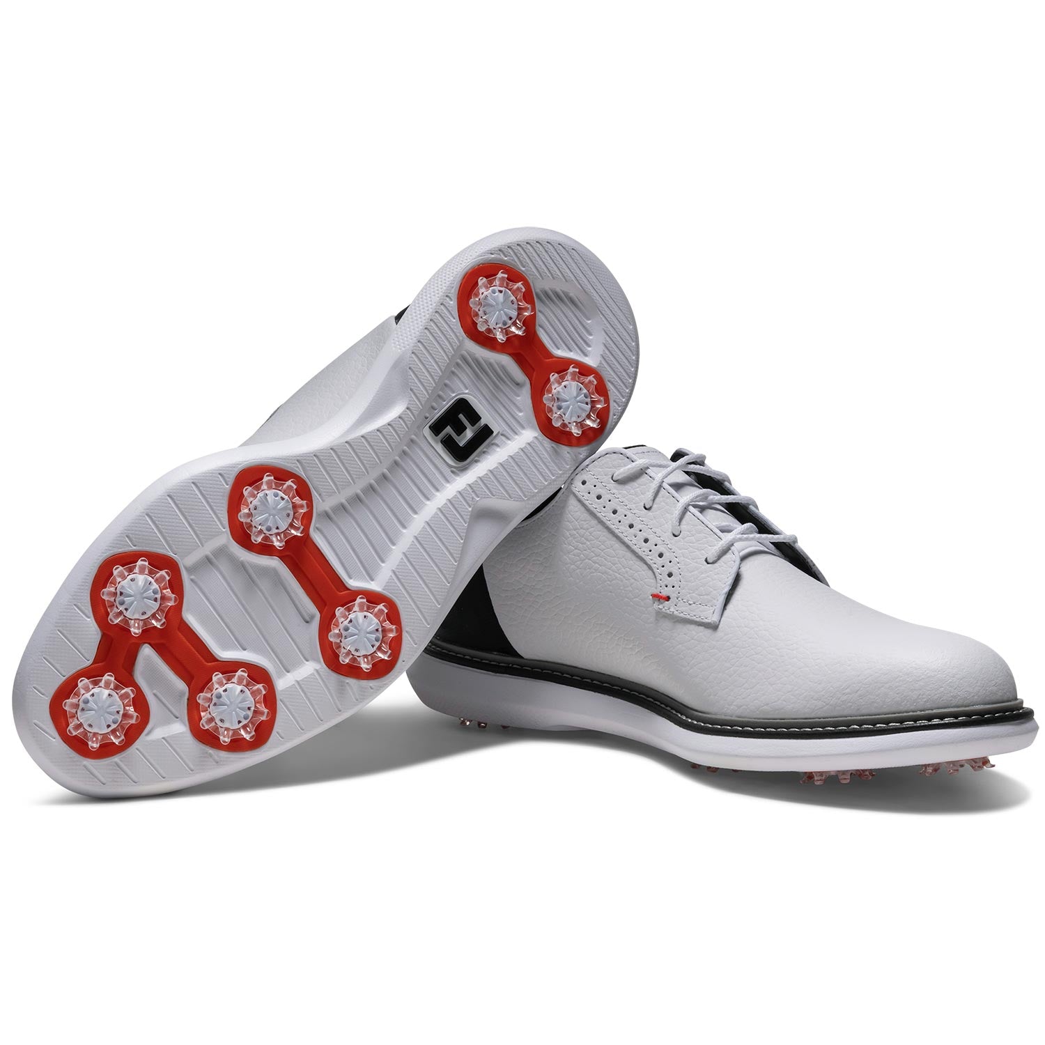 FootJoy FJ Traditions Blucher Golf Shoes White/Black Camo/Cherry