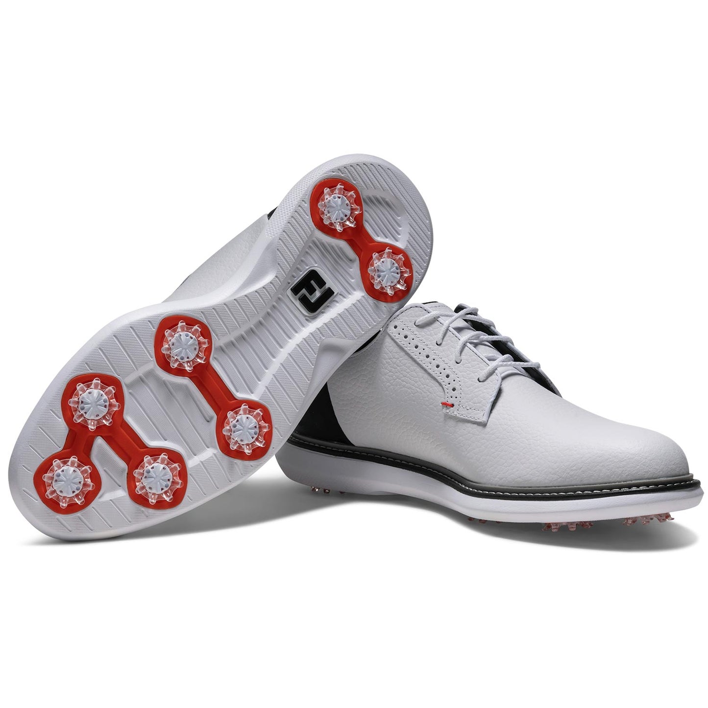 FootJoy FJ Traditions Blucher Golf Shoes White/Black Camo/Cherry Tomato