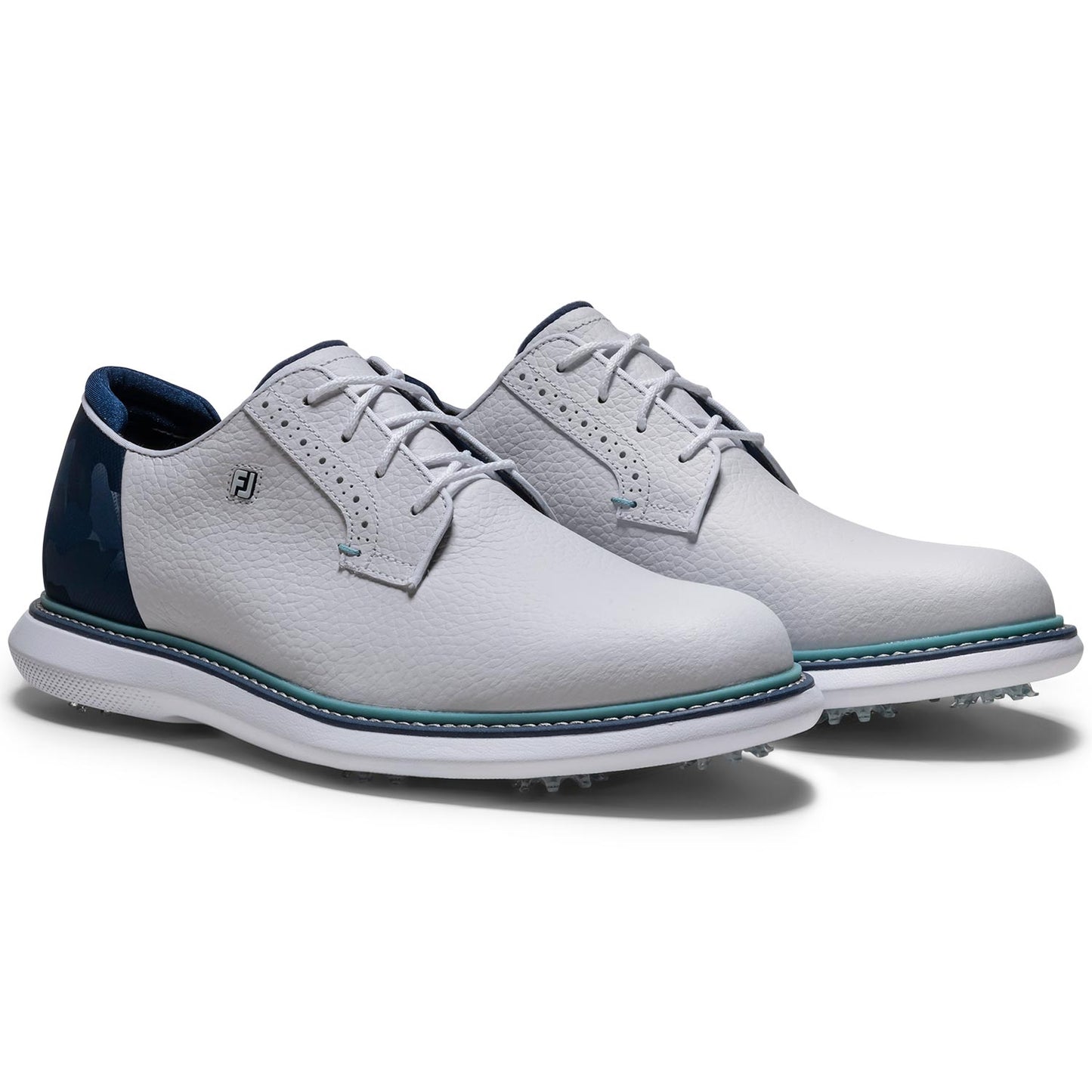 FootJoy FJ Traditions Blucher Golf Shoes White/Navy Camo/Marine