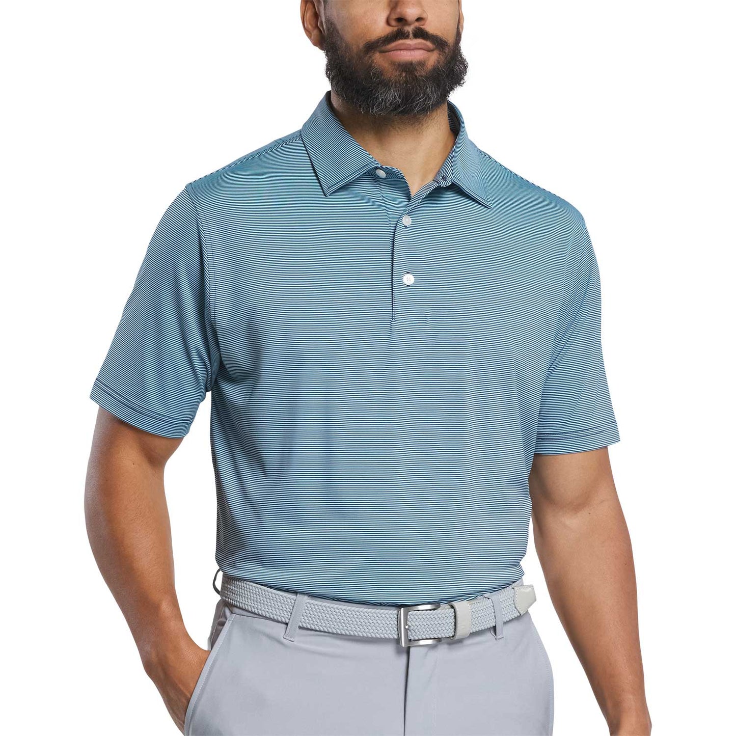 FootJoy MicroFeeder Stripe Lisle Polo