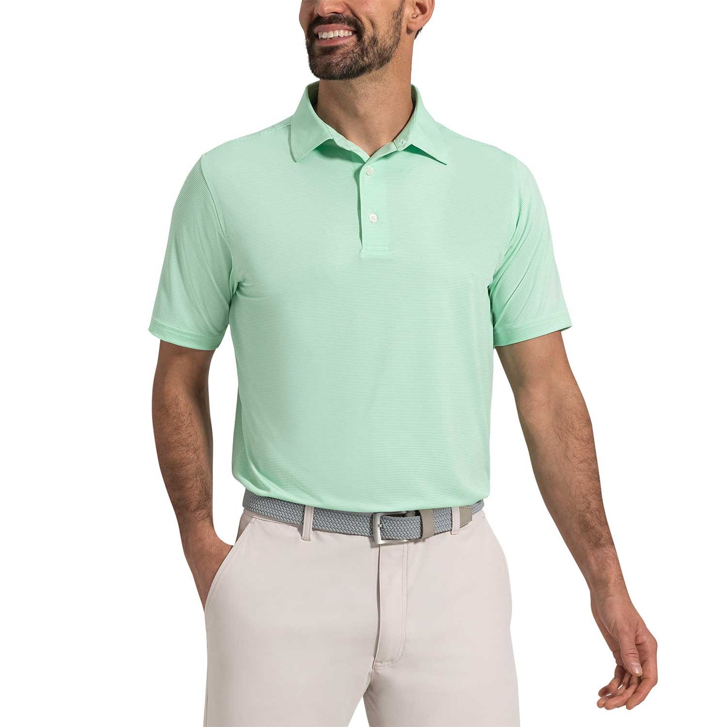 FootJoy MicroFeeder Stripe Lisle Polo
