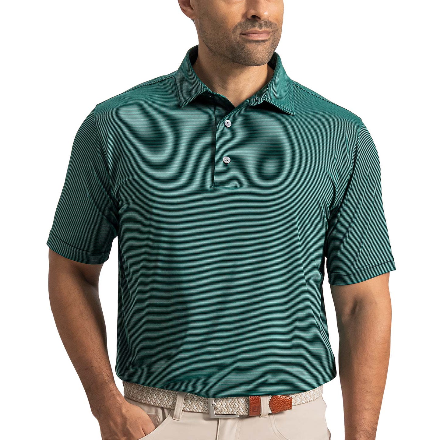 FootJoy MicroFeeder Stripe Lisle Polo