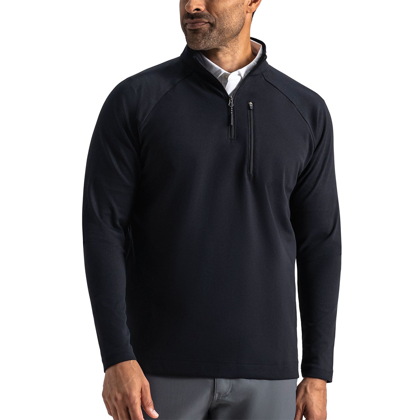FootJoy Ottoman Stripe Quarter-Zip Golf Pullover