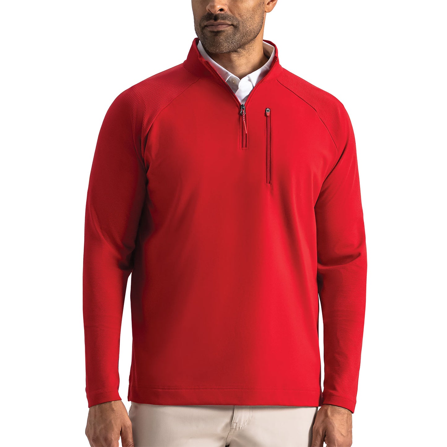 FootJoy Ottoman Stripe Quarter-Zip Golf Pullover