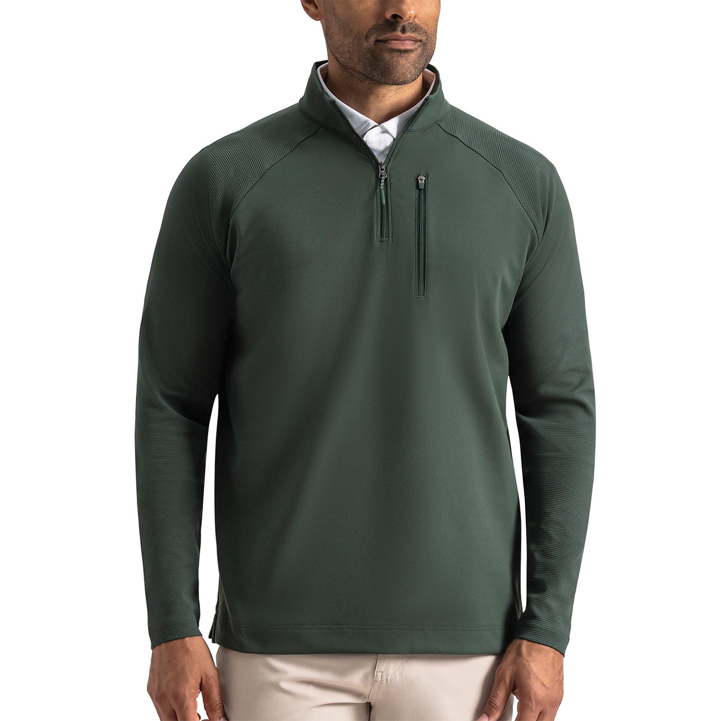 FootJoy Ottoman Stripe Quarter-Zip Golf Pullover