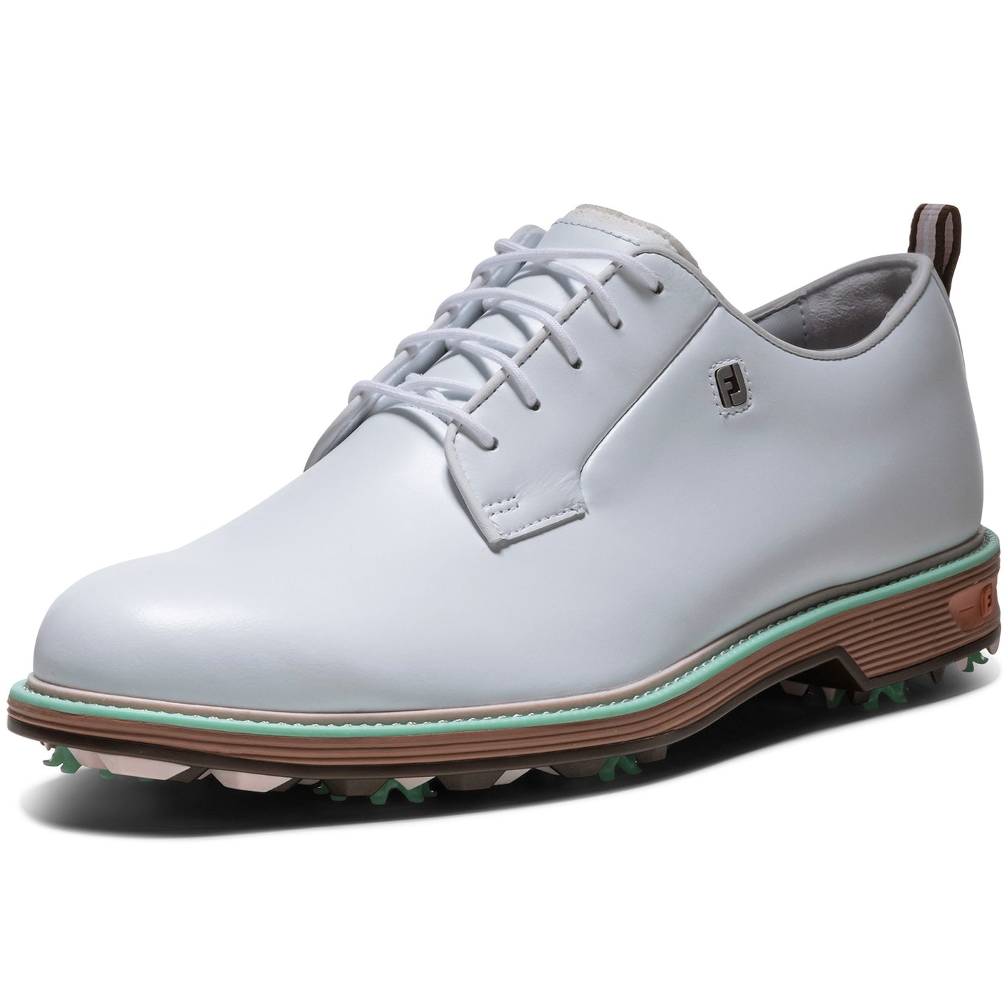 FootJoy Premiere Series Field Golf Shoes White/Chestnut/Aqua Marine