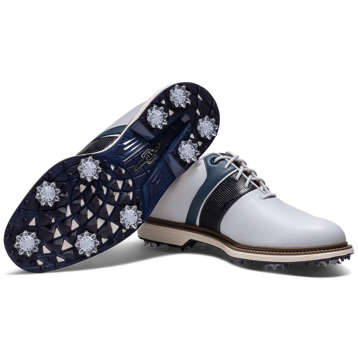 FootJoy Premiere Series Packard Golf Shoes White/Pageant Blue/Denim