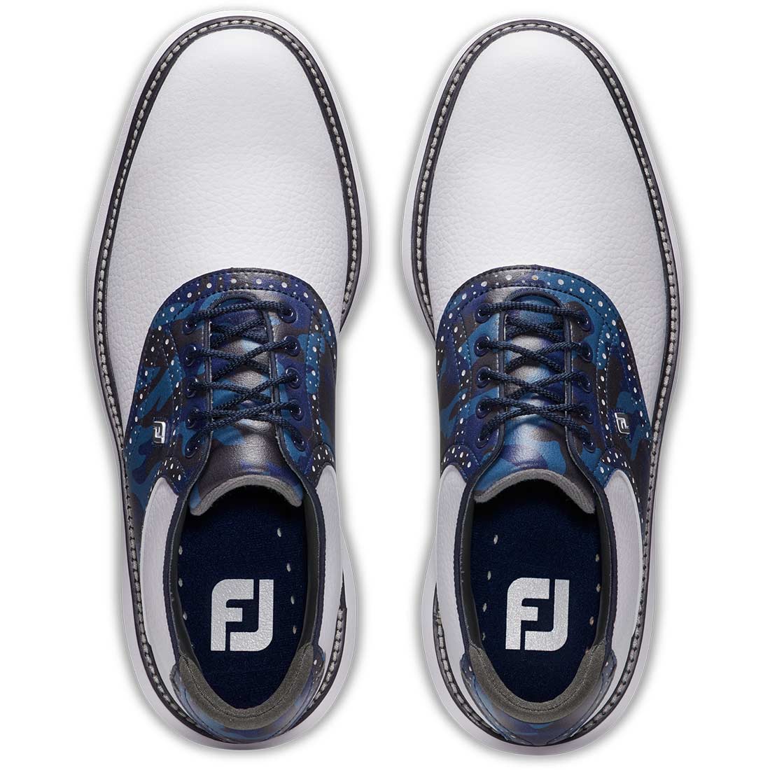 FootJoy Traditions Saddle Golf Shoes White/Navy Camo – Golf Discount