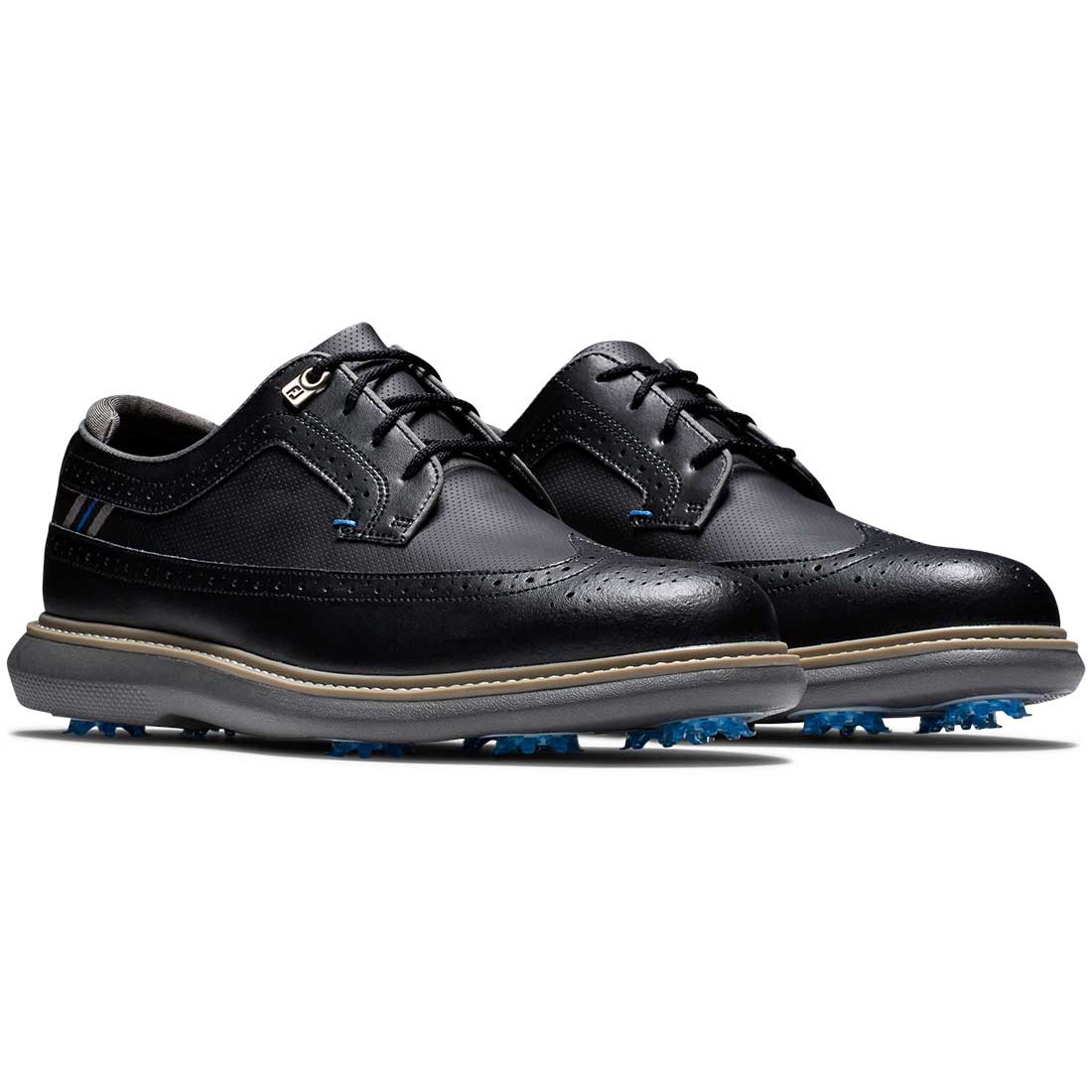 FootJoy Traditions Wing Tip Golf Shoes Black/Blue/Grey