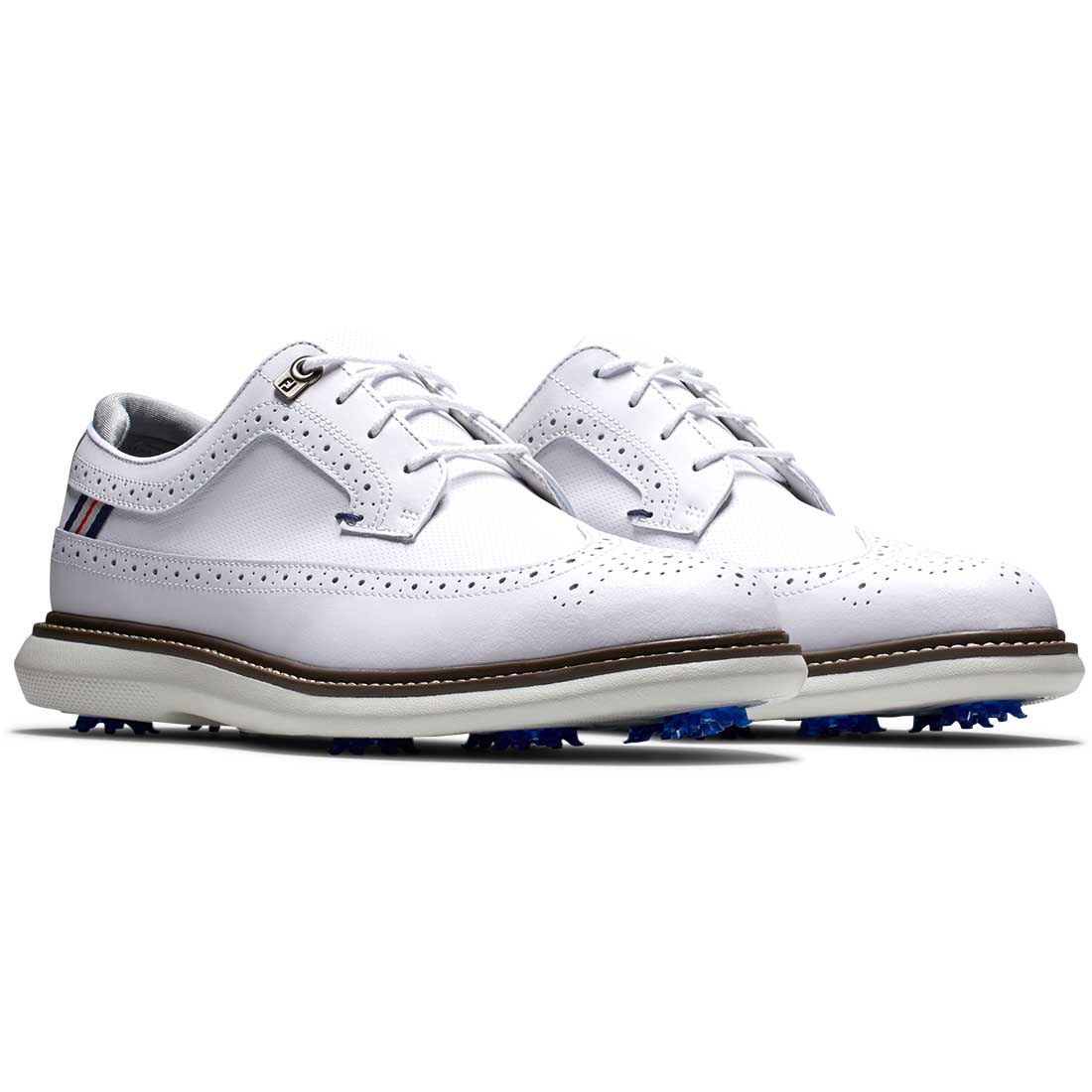 FootJoy Traditions Wing Tip Golf Shoes White/Navy/Grey