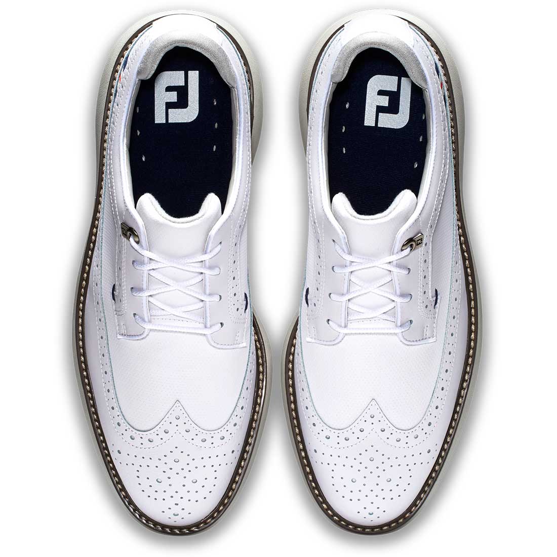 FootJoy Traditions Wing Tip Golf Shoes White/Navy/Grey