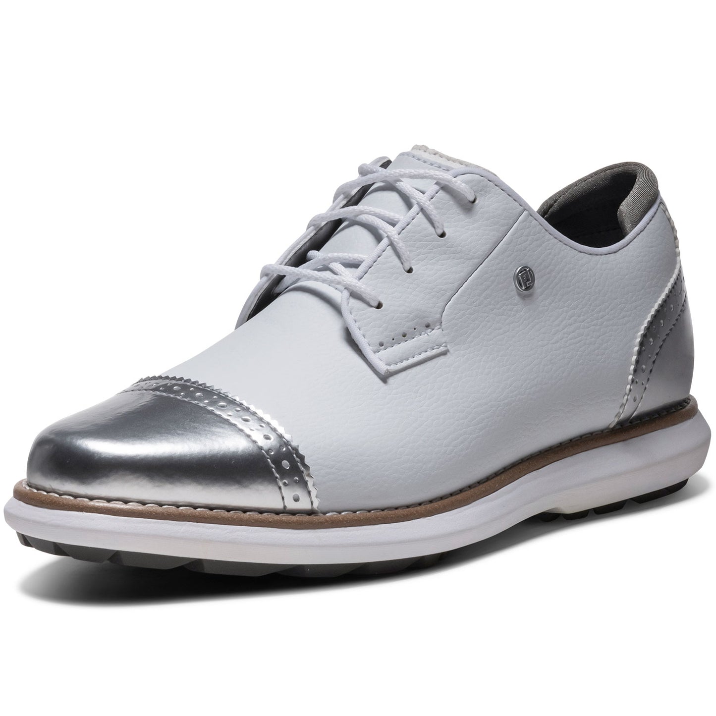 FootJoy Women's FJ Traditions SL Cap Toe Golf Shoes White/Platinum