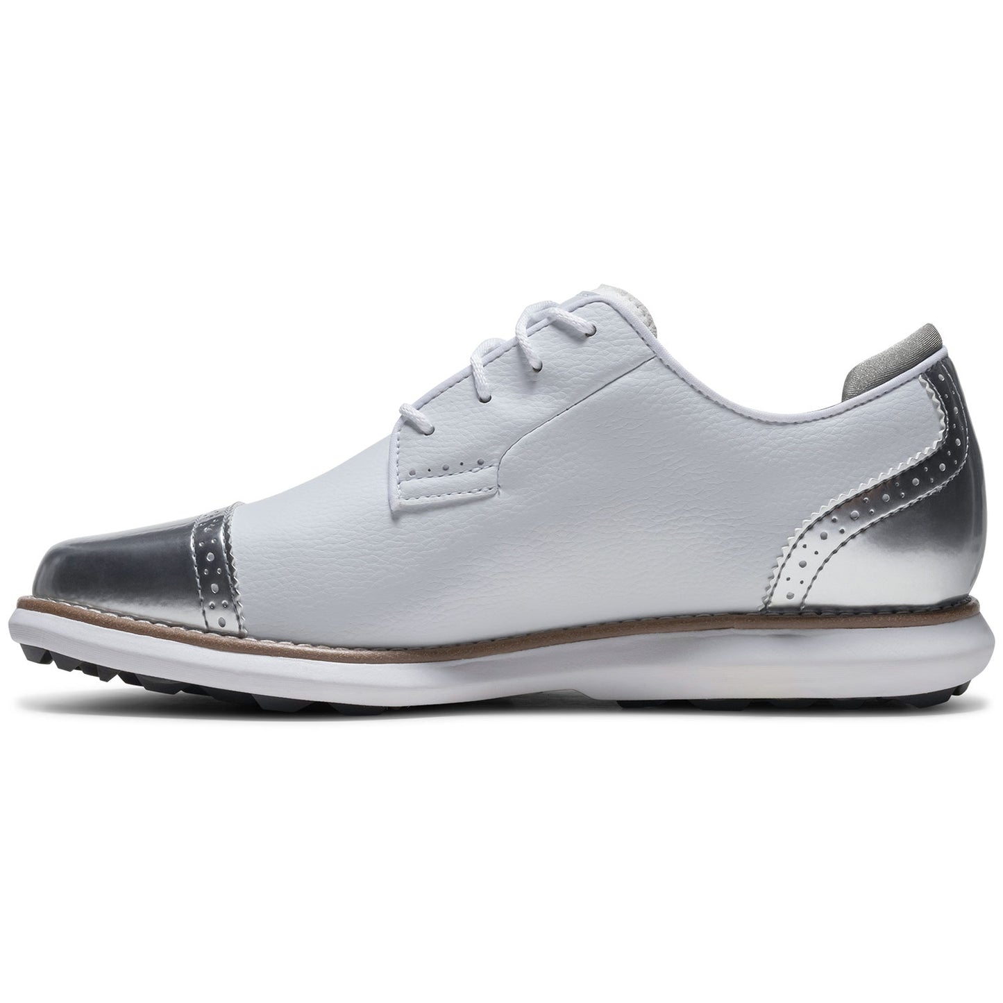 FootJoy Women's FJ Traditions SL Cap Toe Golf Shoes White/Platinum