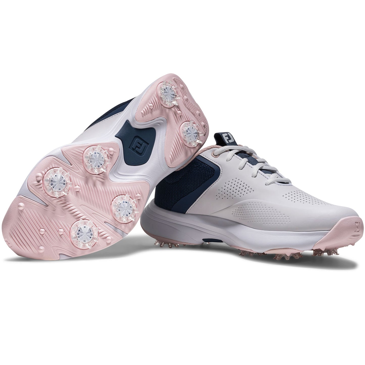 FootJoy Women's Qualifier Golf Shoes White/Pink Frost/Windward Blue