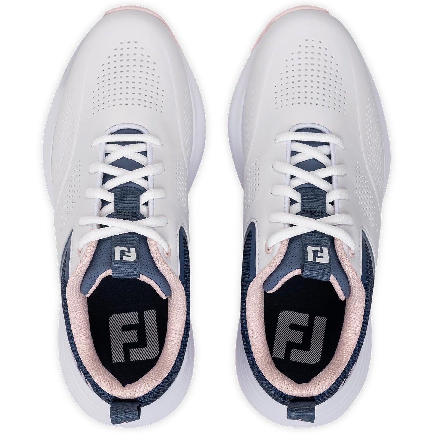 FootJoy Women's Qualifier Golf Shoes White/Pink Frost/Windward Blue