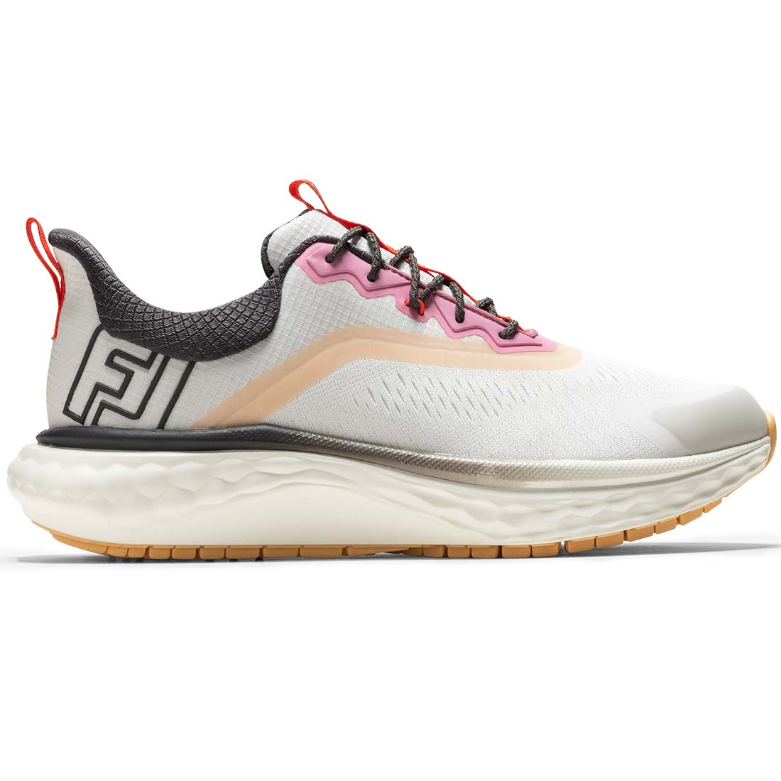 FootJoy Women's Quantum Golf Shoes Lucent White/Hot Coral/Asphalt