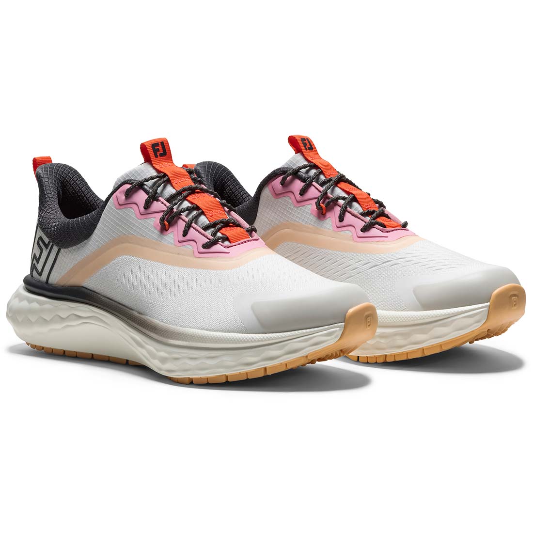 FootJoy Women's Quantum Golf Shoes Lucent White/Hot Coral/Asphalt