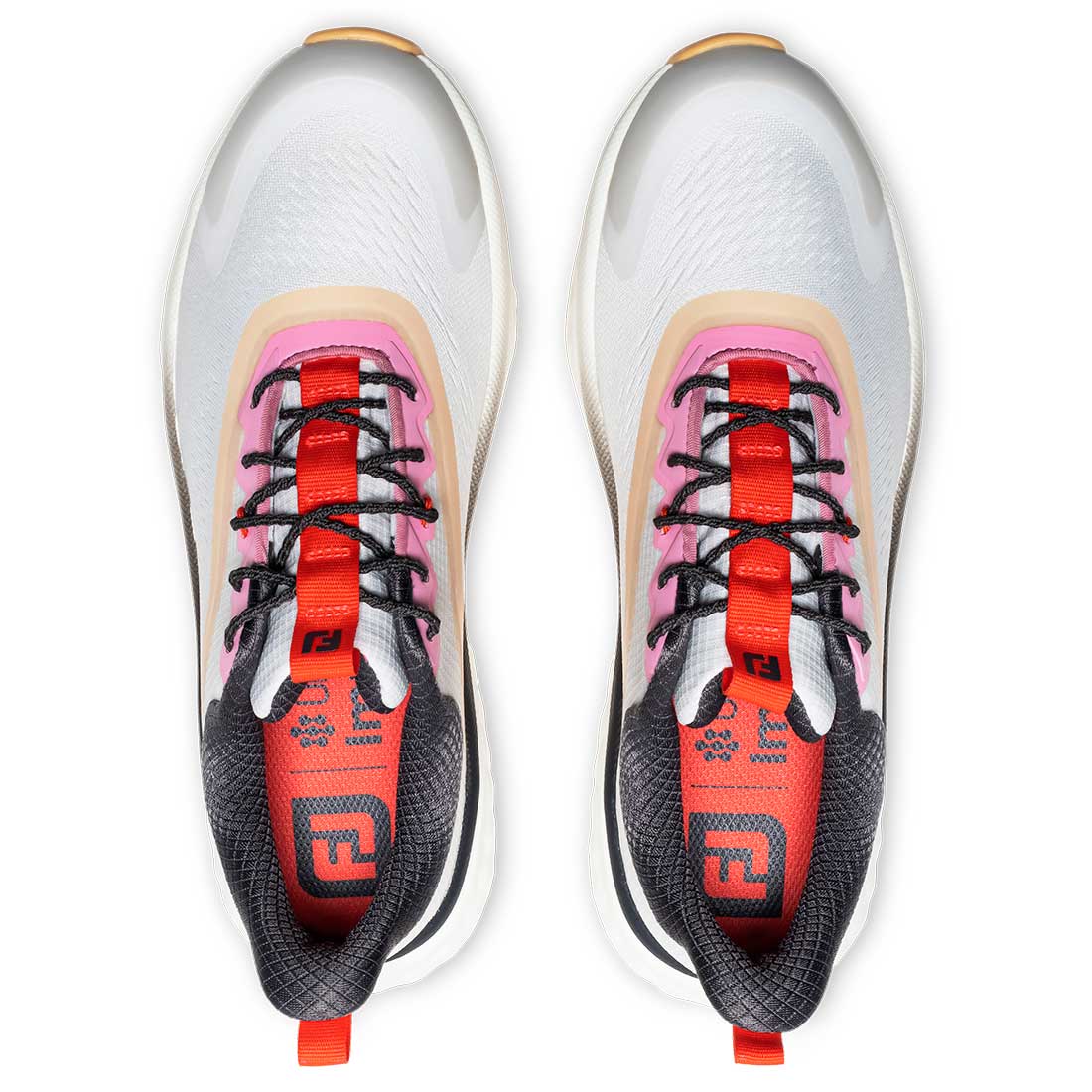 FootJoy FJ シューズ ホワイト/ピンク/オレンジ FootJoy Women's Quantum Golf Shoes Lucent White/Hot Coral/Asphalt