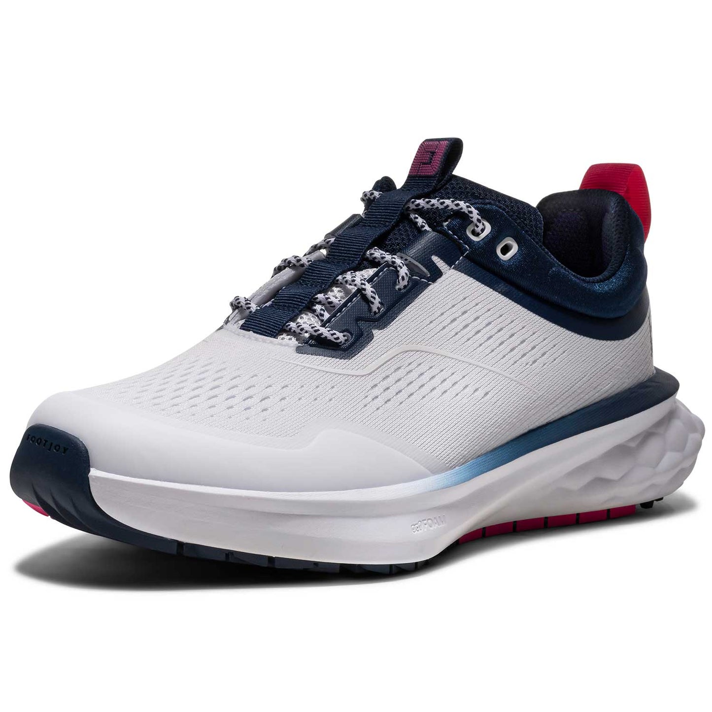 FootJoy Women's Quantum Golf Shoes White/Navy/High Vis Pink