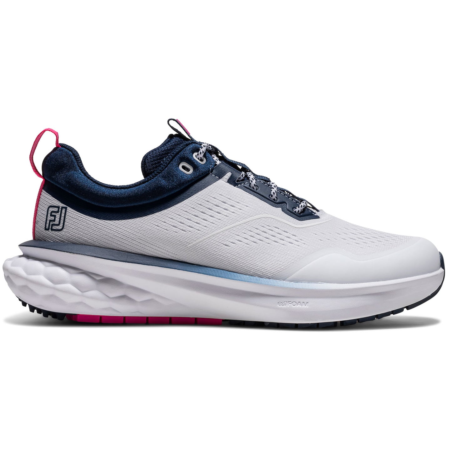 FootJoy Women's Quantum Golf Shoes White/Navy/High Vis Pink